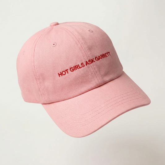 Hot Girls Ask Garrett embroidered dad cap — hockey romance hat by After Hours Book Club