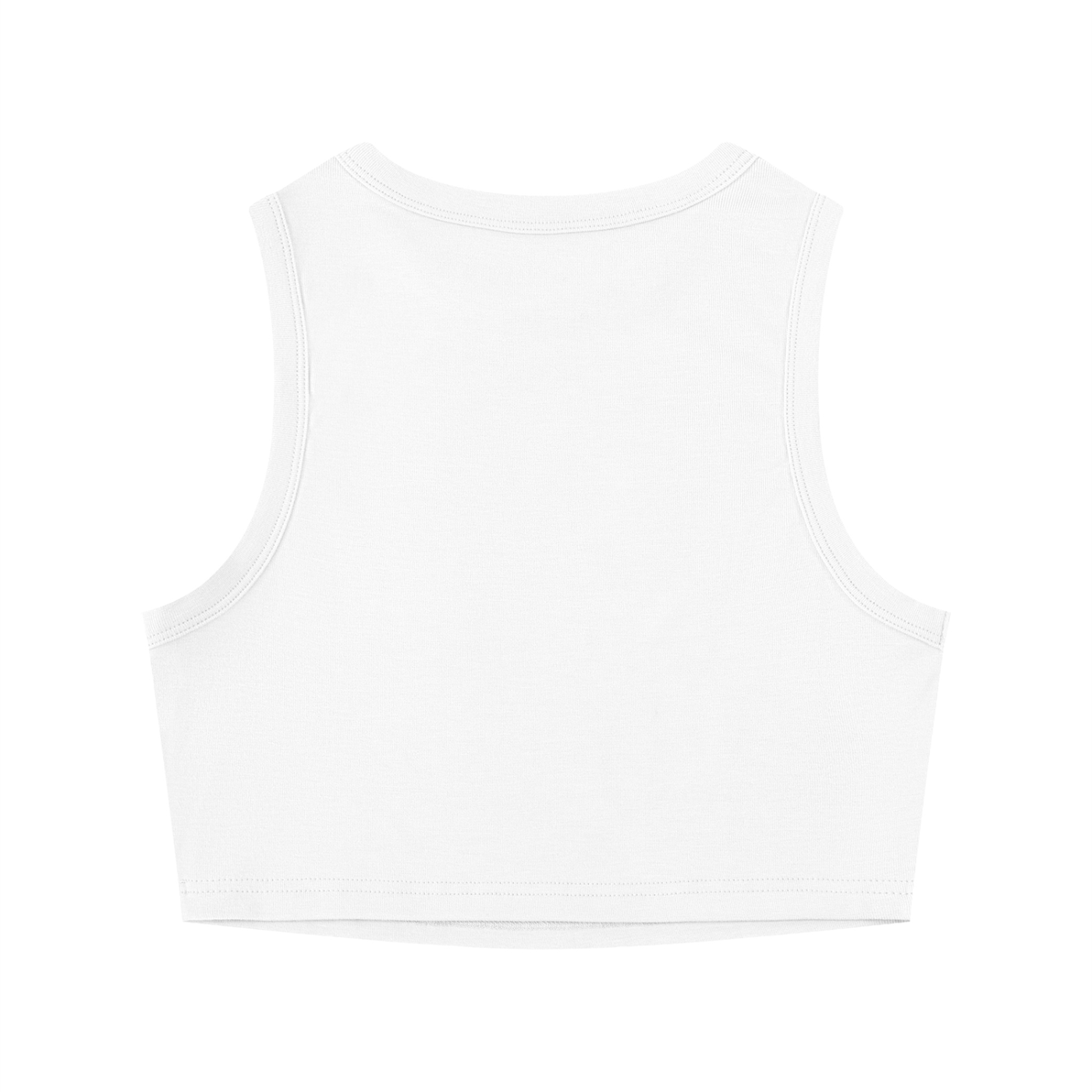 Close-up of the Hot Girls Ride a Cowboy slogan print on the crop tank