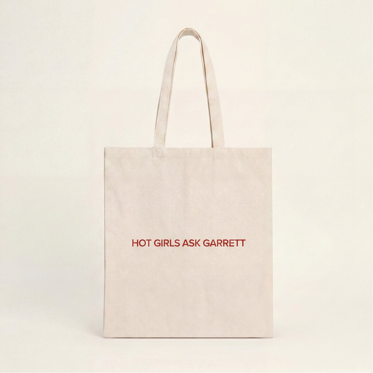 Hot Girls Ask Garrett cotton canvas tote bag — front view
