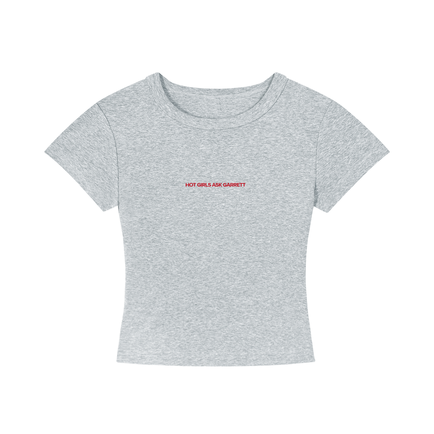 Hot Girls Ask Garrett cropped tee styled in brand red