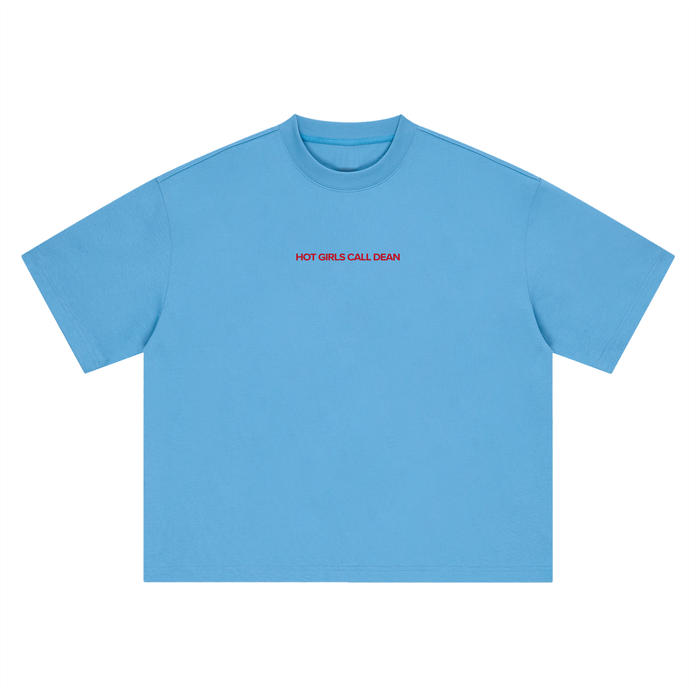 Hot Girls Call Dean boxy oversized tee shown in natural light